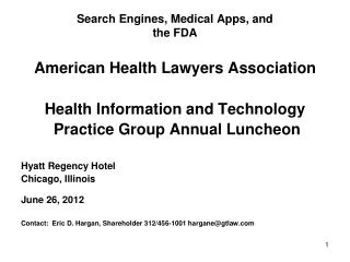 Search Engines, Medical Apps, and the FDA