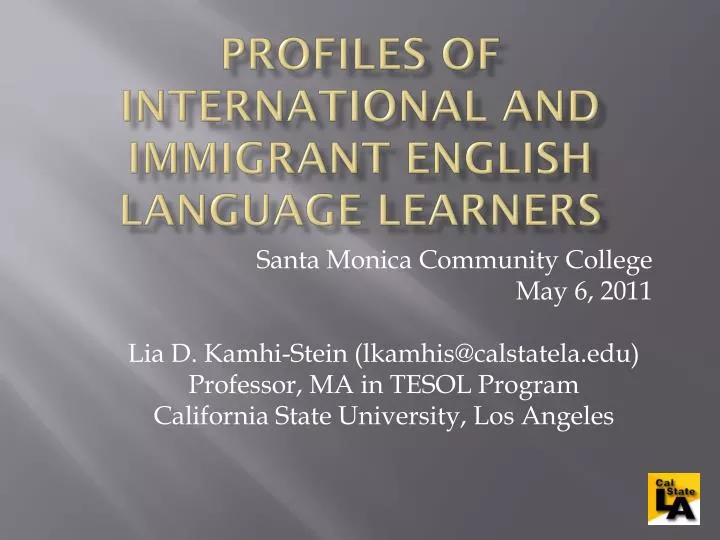 profiles of international and immigrant english language learners