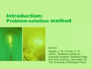 Introduction: Problem-solution method