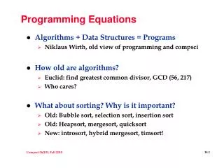 Programming Equations