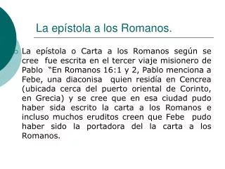 la ep stola a los romanos