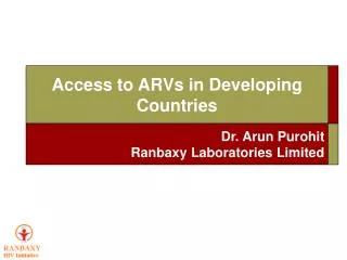 Access to ARVs in Developing Countries