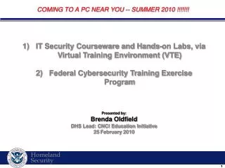 IT Security Courseware and Hands-on Labs, via Virtual Training Environment (VTE)