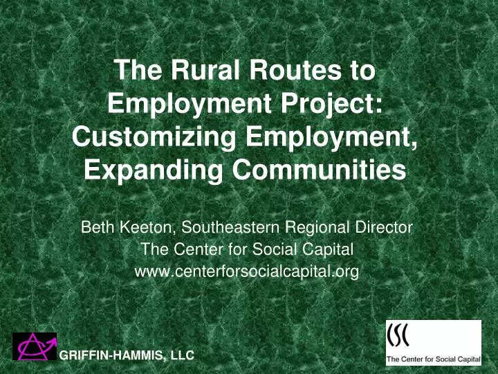 the rural routes to employment project customizing employment expanding communities