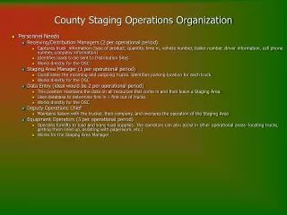 County Staging Operations Organization