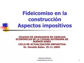 fideicomiso en la construcci n aspectos impositivos