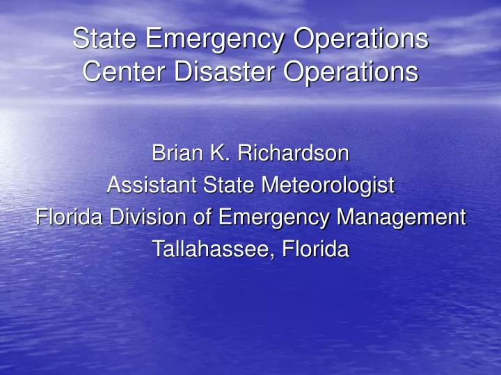 state emergency operations center disaster operations
