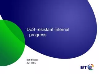 DoS-resistant Internet - progress