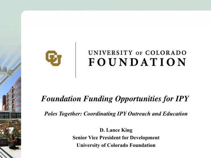 foundation funding opportunities for ipy