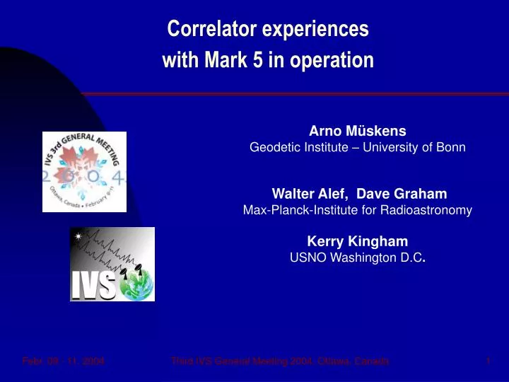 correlator experiences with mark 5 in operation