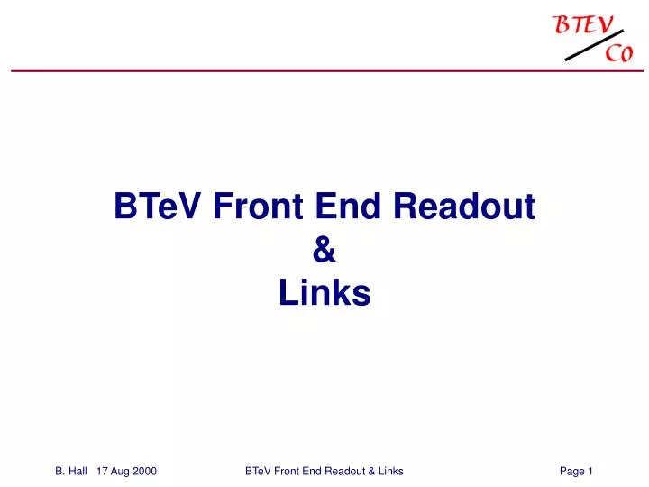 btev front end readout links