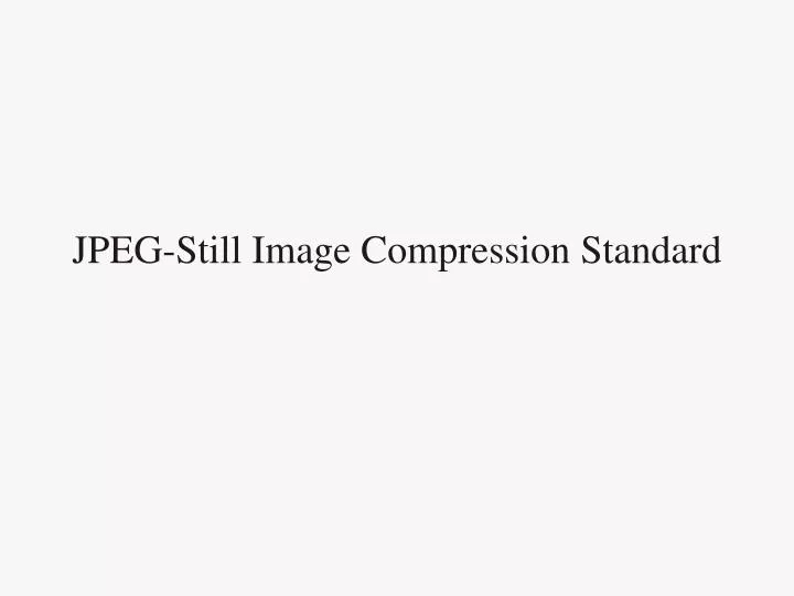 jpeg still image compression standard