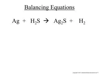 Balancing Equations