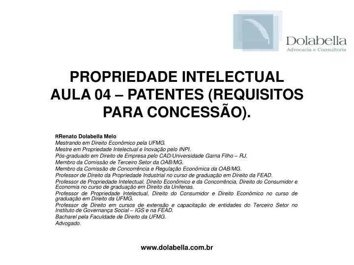 propriedade intelectual aula 04 patentes requisitos para concess o