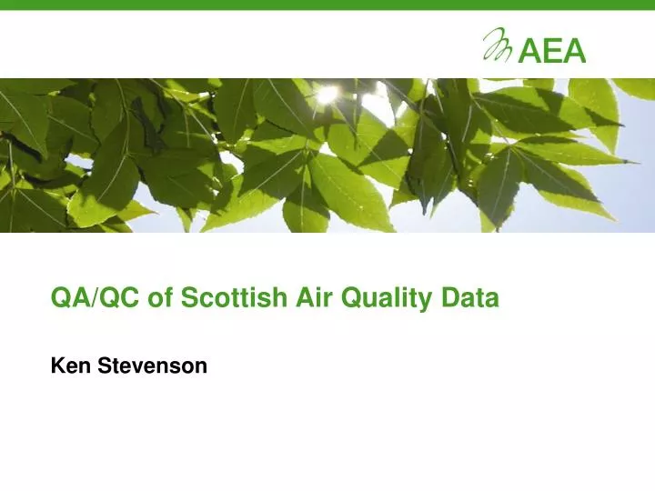 qa qc of scottish air quality data