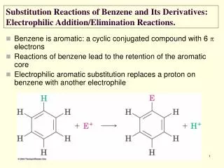 Benzene is aromatic: a cyclic conjugated compound with 6 ? electrons