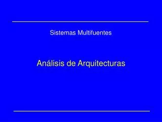 an lisis de arquitecturas