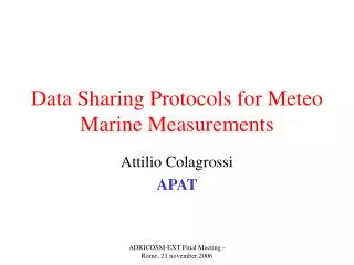 Data Sharing Protocols for Meteo Marine Measurements