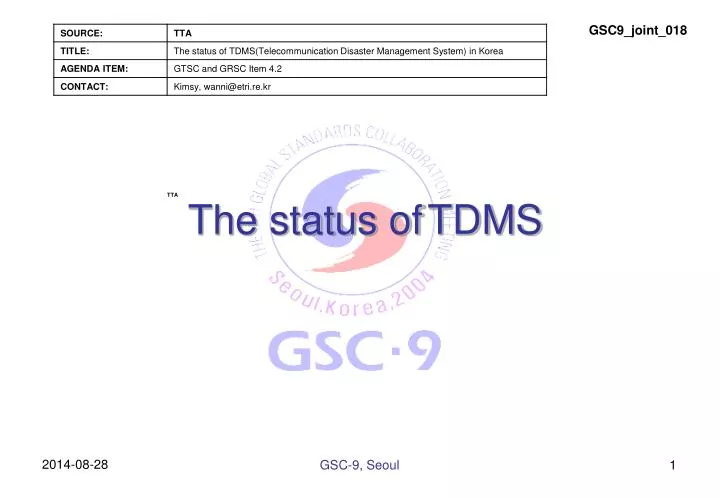 the status of tdms