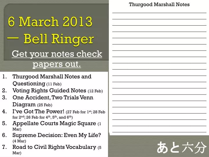 6 march 2013 bell ringer