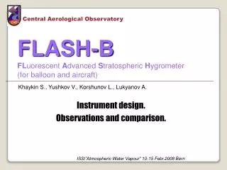 FLASH-B FL uorescent A dvanced S tratospheric H ygrometer (for balloon and aircraft)