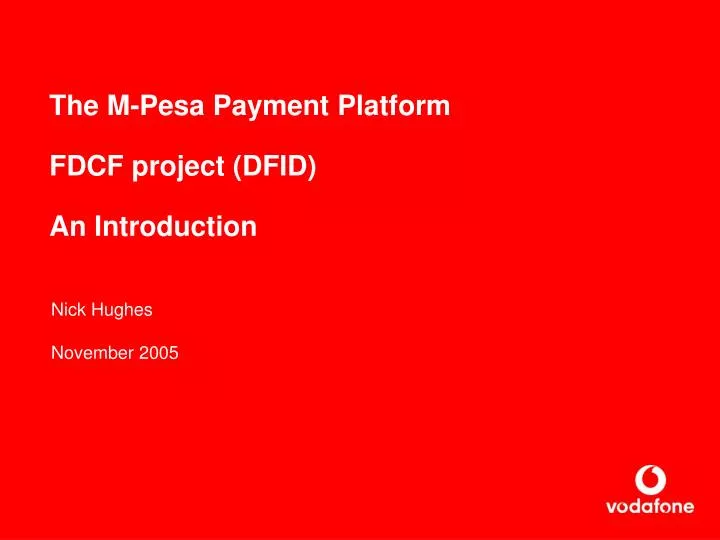 the m pesa payment platform fdcf project dfid an introduction
