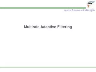 Multirate Adaptive Filtering