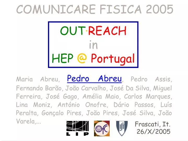 out reach in hep @ portugal