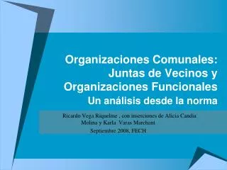 organizaciones comunales juntas de vecinos y organizaciones funcionales un an lisis desde la norma