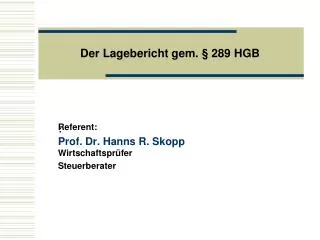 der lagebericht gem 289 hgb