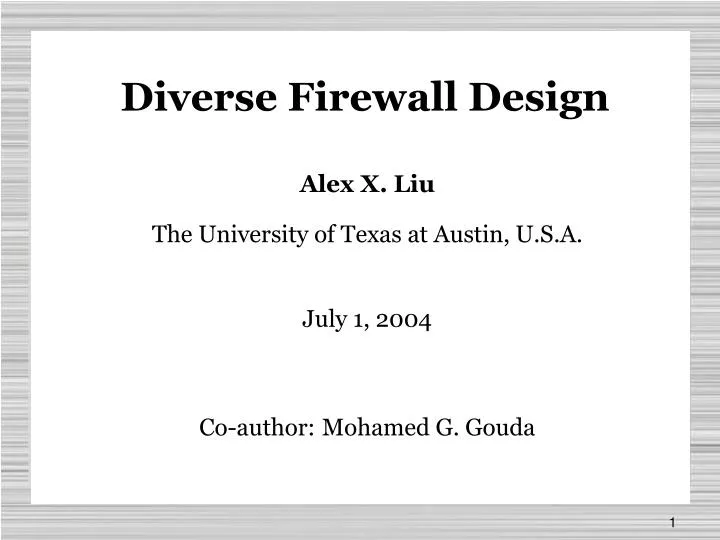 diverse firewall design