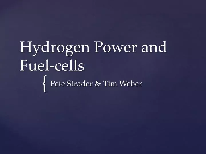 hydrogen power and fuel cells