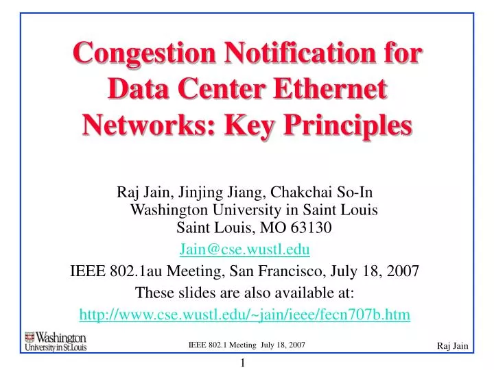 congestion notification for data center ethernet networks key principles