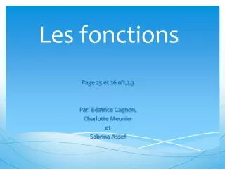 les fonctions