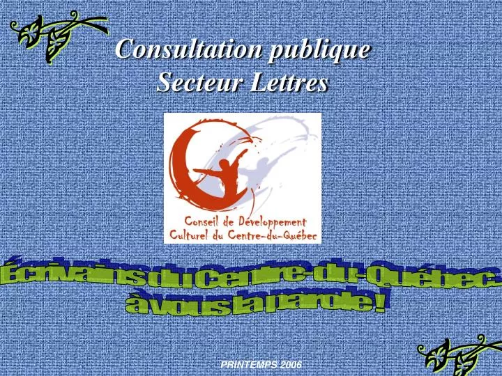consultation publique secteur lettres