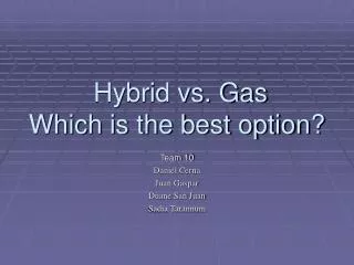 Hybrid vs. Gas Which is the best option?