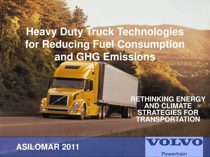 heavy duty truck technologies for reducing fuel consumption and ghg emissions