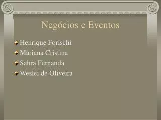 neg cios e eventos