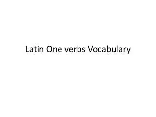 Latin One verbs Vocabulary