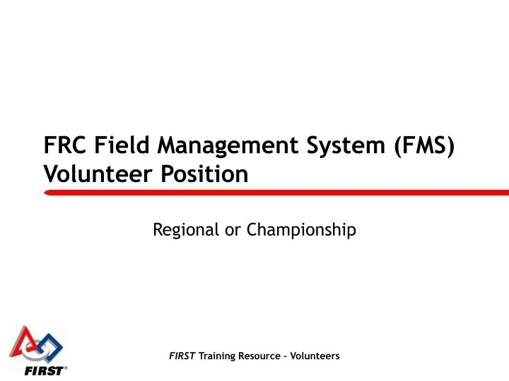 frc field management system fms volunteer position