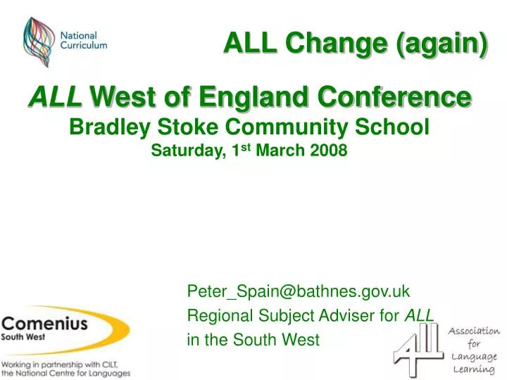 all west of england conference bradley stoke community school saturday 1 st march 2008