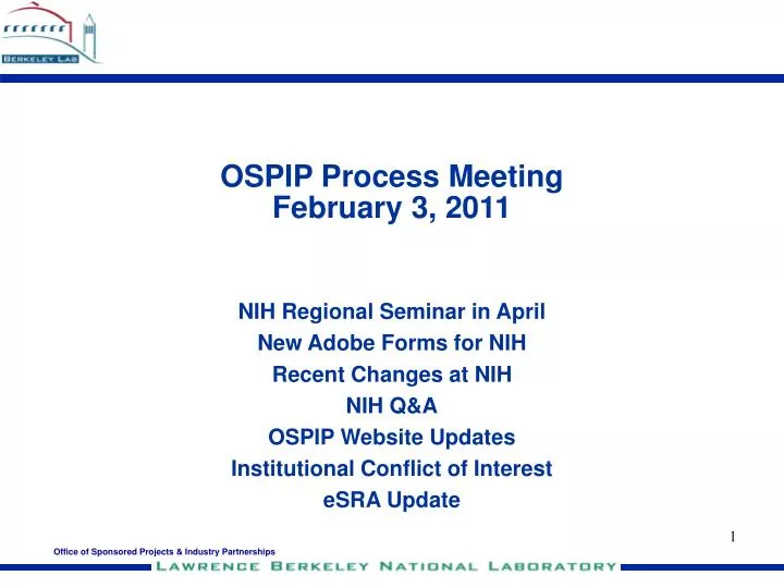 ospip process meeting february 3 2011