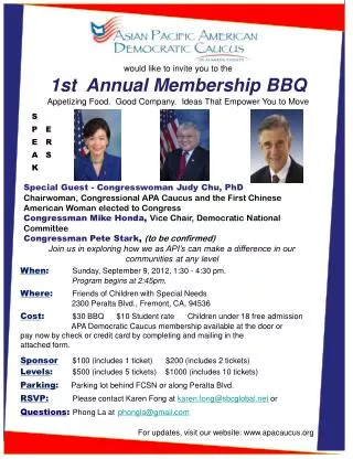 would like to invite you to the 1st Annual Membership BBQ