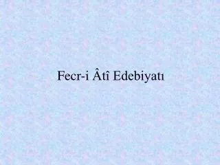 fecr i t edebiyat
