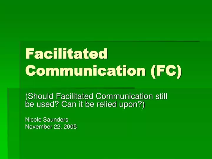 facilitated communication fc