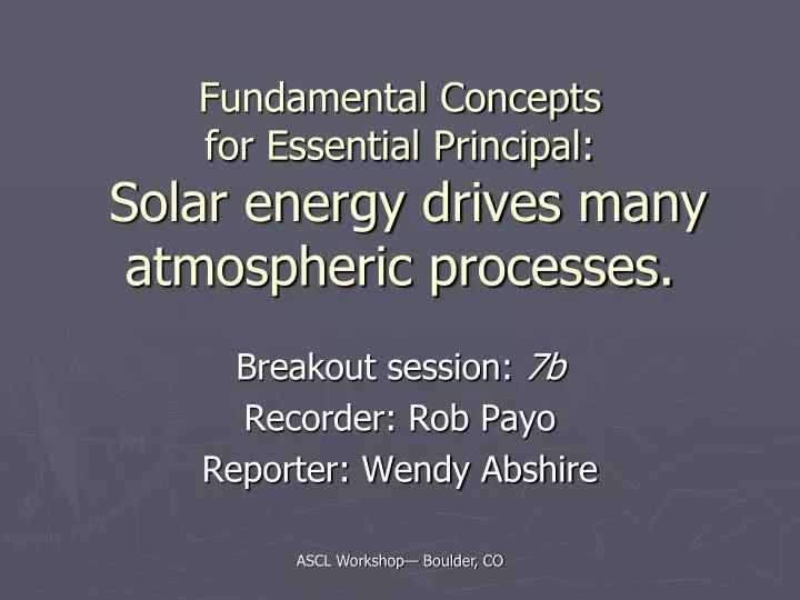 fundamental concepts for essential principal solar energy drives many atmospheric processes