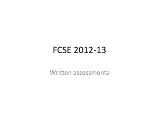 FCSE 2012-13