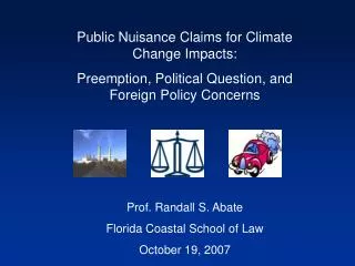 Public Nuisance Claims for Climate Change Impacts: