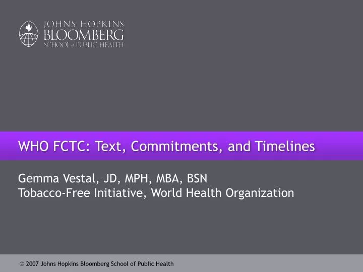 who fctc text commitments and timelines