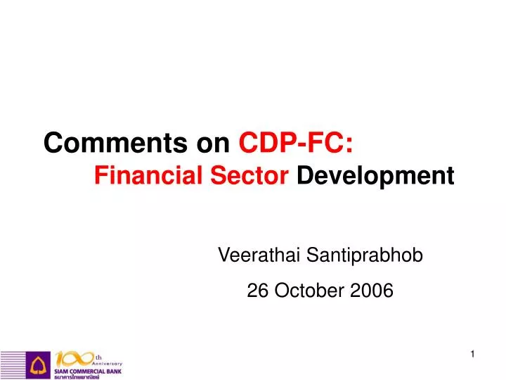 comments on cdp fc financial sector development